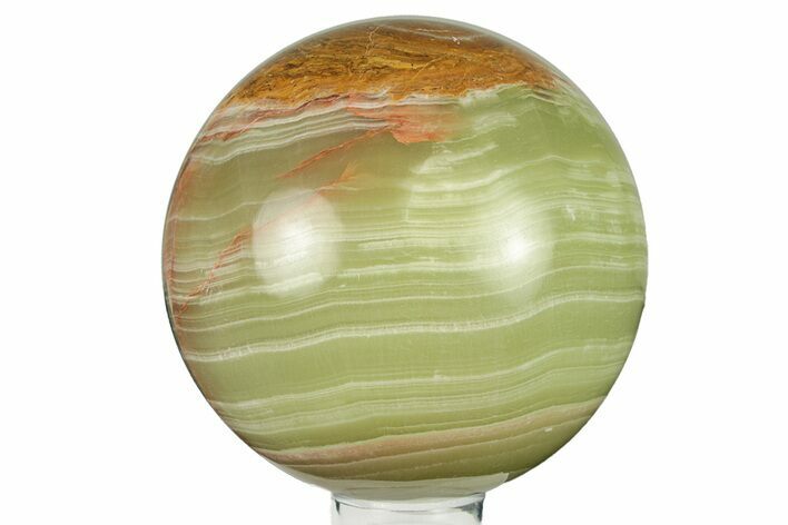 Polished Green Banded Calcite Sphere - Pakistan #266490